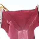 CELINE Horsebit Chain Schoudertas Suède Bordeaux Goud Auth ARZ301V-19