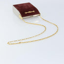 CELINE Horsebit Chain Schoudertas Suède Bordeaux Goud Auth ARZ301V-7
