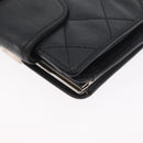 CHANEL Matelasse Cambon Line Wallet Leather Black Silver CC Auth ARZ302-15