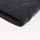 CHANEL Matelasse Cambon Line Wallet Leather Black Silver CC Auth ARZ302-16