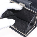 CHANEL Matelasse Cambon Line Wallet Leather Black Silver CC Auth ARZ302-10