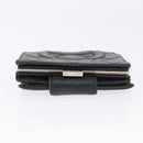 CHANEL Matelasse Cambon Line Wallet Leather Black Silver CC Auth ARZ302-3