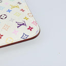 LOUIS VUITTON Multicolor Pochette Cles NM Coin Purse White M93734 LV Auth ARZ305-16