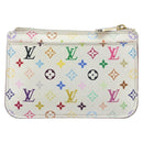 LOUIS VUITTON Multicolor Pochette Cles NM Coin Purse White M93734 LV Auth ARZ305-2