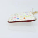 LOUIS VUITTON Multicolor Pochette Cles NM Coin Purse White M93734 LV Auth ARZ305-3