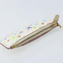 LOUIS VUITTON Multicolor Pochette Cles NM Coin Purse White M93734 LV Auth ARZ305-5