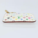 LOUIS VUITTON Multicolor Pochette Cles NM Coin Purse White M93734 LV Auth ARZ305-6