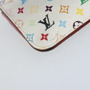 LOUIS VUITTON Multicolor Pochette Cles NM Coin Purse White M93734 LV Auth ARZ305-14
