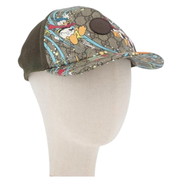 GUCCI GG Supreme GUCCIxDisney Cap PVC Beige 648843 Auth ARZ306M
