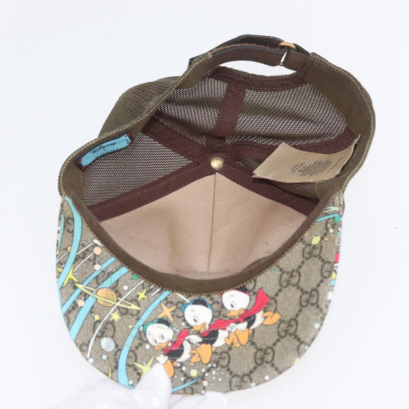 GUCCI GG Supreme GUCCIxDisney Cap PVC Beige 648843 Auth ARZ306M