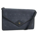 Christian Dior Honeycomb Canvas Shoulder Bag PVC Black Gold Auth ARZ307-1