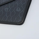 Christian Dior Honeycomb Canvas Shoulder Bag PVC Black Gold Auth ARZ307-10