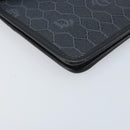 Christian Dior Honeycomb Canvas Shoulder Bag PVC Black Gold Auth ARZ307-11