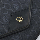 Christian Dior Honeycomb Canvas Shoulder Bag PVC Black Gold Auth ARZ307-14