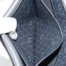 Christian Dior Honeycomb Canvas Shoulder Bag PVC Black Gold Auth ARZ307-20
