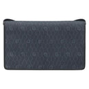 Christian Dior Honeycomb Canvas Shoulder Bag PVC Black Gold Auth ARZ307-3