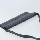 Christian Dior Honeycomb Canvas Shoulder Bag PVC Black Gold Auth ARZ307-6
