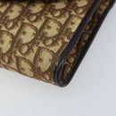 Christian Dior Trotter Canvas Chain Shoulder Bag Brown Gold Auth ARZ308A-9