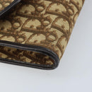 Christian Dior Trotter Canvas Chain Shoulder Bag Brown Gold Auth ARZ308A-14