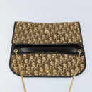 Christian Dior Trotter Canvas Chain Shoulder Bag Brown Gold Auth ARZ308A-10
