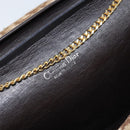 Christian Dior Trotter Canvas Chain Shoulder Bag Brown Gold Auth ARZ308A-11