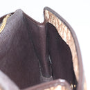 Christian Dior Trotter Canvas Chain Shoulder Bag Brown Gold Auth ARZ308A-18