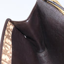 Christian Dior Trotter Canvas Chain Shoulder Bag Brown Gold Auth ARZ308A-19