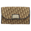 Christian Dior Trotter Canvas Chain Shoulder Bag Brown Gold Auth ARZ308A-13