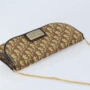 Christian Dior Trotter Canvas Chain Shoulder Bag Brown Gold Auth ARZ308A-6