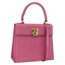 CELINE Hand Bag Leather 2way Pink Gold Auth ARZ310V-1