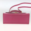 CELINE Hand Bag Leather 2way Pink Gold Auth ARZ310V-5