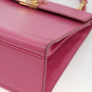 CELINE Hand Bag Leather 2way Pink Gold Auth ARZ310V-16