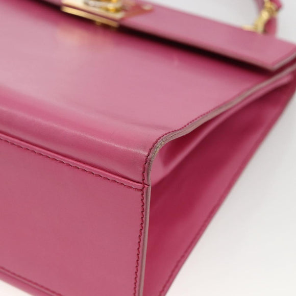 CELINE Hand Bag Leather 2way Pink Gold Auth ARZ310V