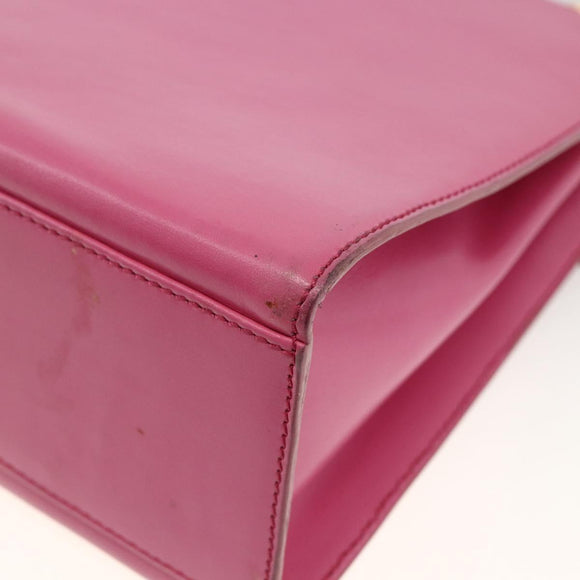CELINE Hand Bag Leather 2way Pink Gold Auth ARZ310V