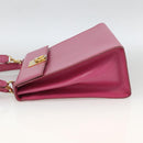 CELINE Hand Bag Leather 2way Pink Gold Auth ARZ310V-3