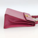 CELINE Hand Bag Leather 2way Pink Gold Auth ARZ310V-4