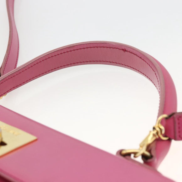 CELINE Hand Bag Leather 2way Pink Gold Auth ARZ310V
