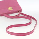 CELINE Hand Bag Leather 2way Pink Gold Auth ARZ310V-8