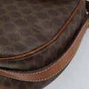 CELINE Macadam Canvas Shoulder Bag PVC Leather Brown Gold Auth ARZ311-10