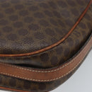 CELINE Macadam Canvas Shoulder Bag PVC Leather Brown Gold Auth ARZ311-12