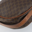 CELINE Macadam Canvas Shoulder Bag PVC Leather Brown Gold Auth ARZ311-13