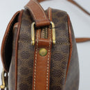 CELINE Macadam Canvas Shoulder Bag PVC Leather Brown Gold Auth ARZ311-14