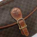 CELINE Macadam Canvas Shoulder Bag PVC Leather Brown Gold Auth ARZ311-15