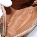 CELINE Macadam Canvas Shoulder Bag PVC Leather Brown Gold Auth ARZ311-18
