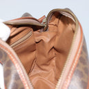 CELINE Macadam Canvas Shoulder Bag PVC Leather Brown Gold Auth ARZ311-19