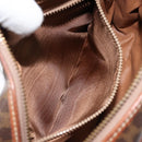 CELINE Macadam Canvas Shoulder Bag PVC Leather Brown Gold Auth ARZ311-22