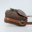 CELINE Macadam Canvas Shoulder Bag PVC Leather Brown Gold Auth ARZ311-4