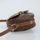 CELINE Macadam Canvas Shoulder Bag PVC Leather Brown Gold Auth ARZ311-5