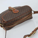 CELINE Macadam Canvas Shoulder Bag PVC Leather Brown Gold Auth ARZ311-6