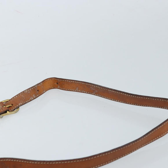 CELINE Macadam Canvas Shoulder Bag PVC Leather Brown Gold Auth ARZ311